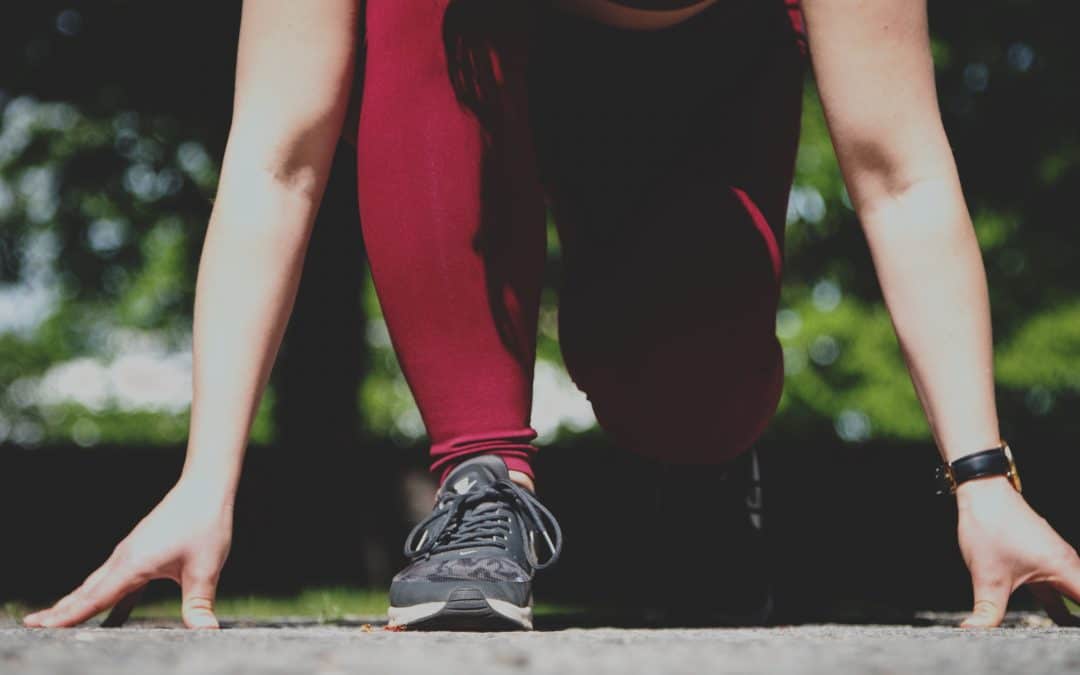 Woman about to go on a run