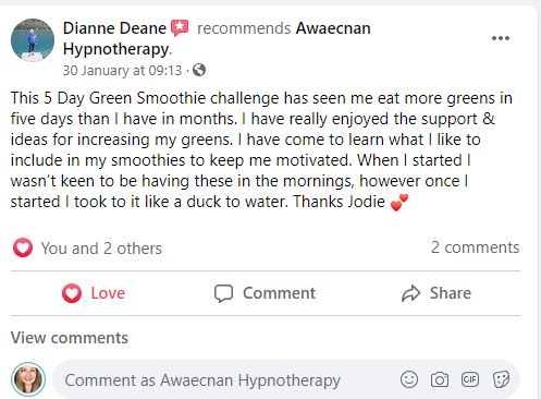 Green Smoothie Challenge Testimonial