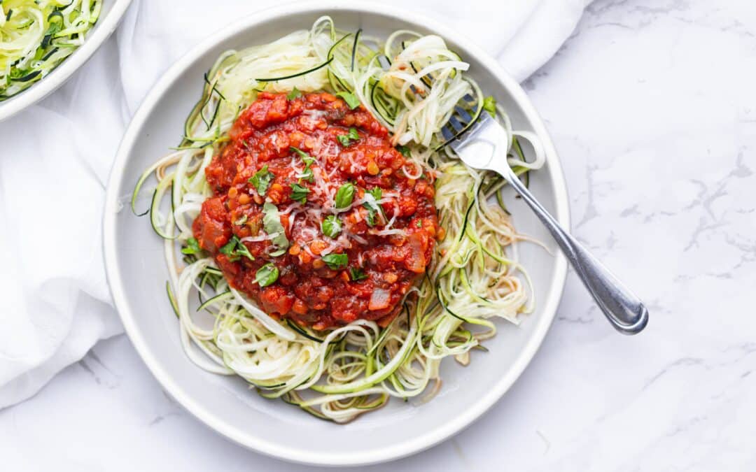 Lentil and Zucchini Pasta → Awaecnan