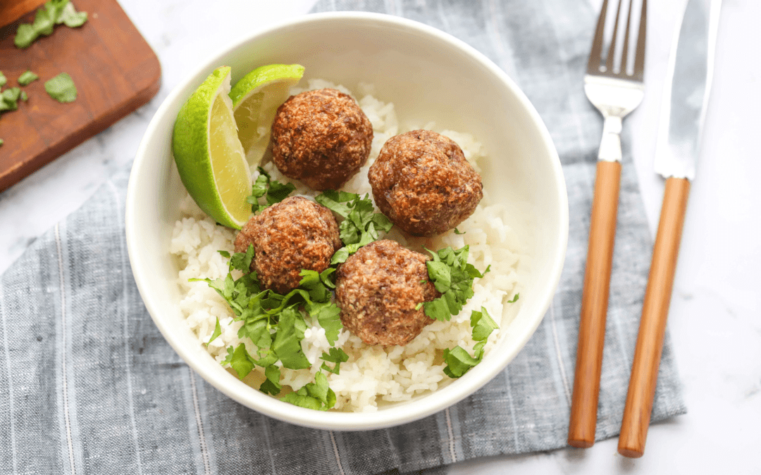 baked pork meatballs with ginger and fish sauce