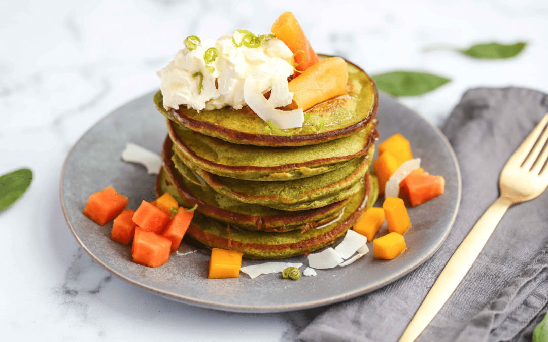 Nutritious Banana & Spinach Green Pancakes