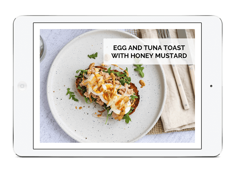 EGG AND TUNA TOAST WITH HONEY MUSTARD