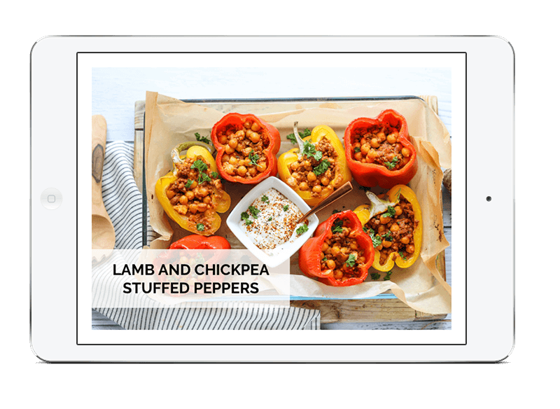 lamb and chickpea stuffed peppers