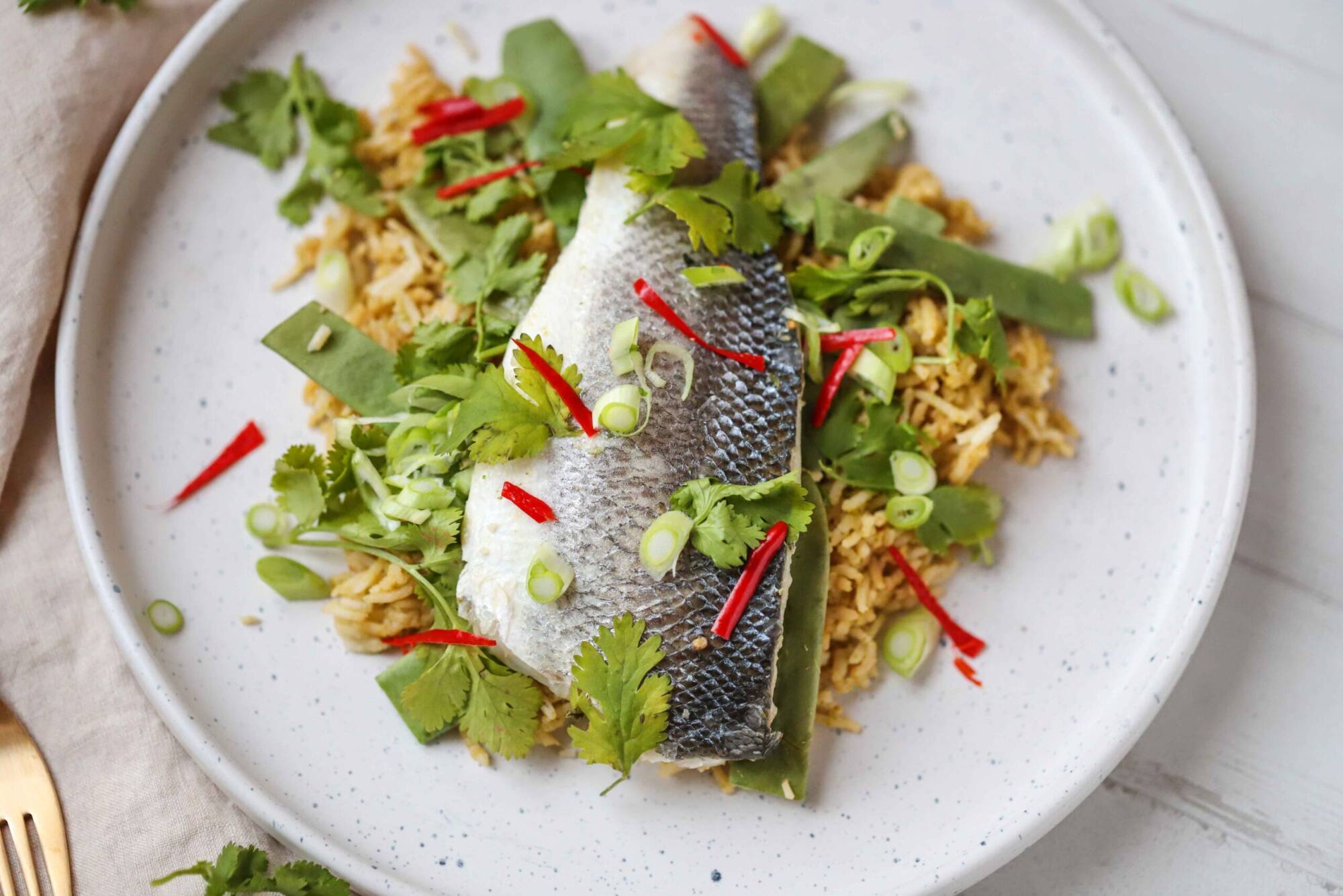 One-Pot Sea Bass and Thai Rice