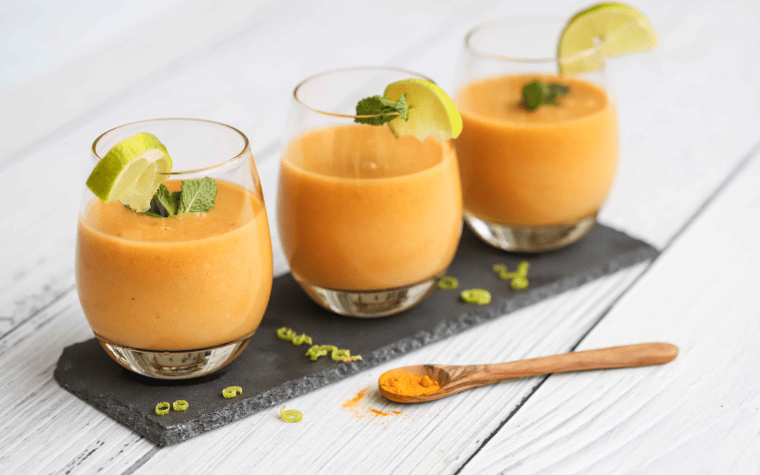 refreshing papaya and turmeric smoothie