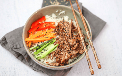 Slow Cooker Honey Garlic Beef Bowl