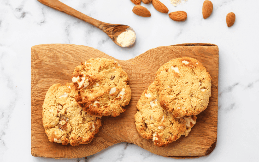 White Chocolate Almond Protein Cookies